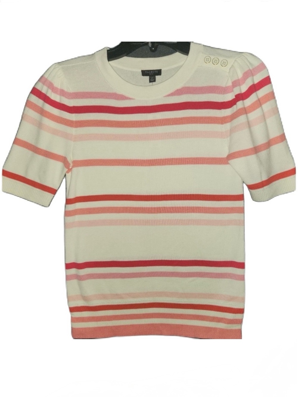 NWT Talbots Striped Short Sleeve Sweater Size Small Petite